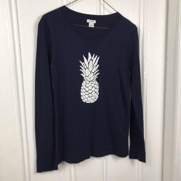 J.Crew Factory navy pineapple sweater long sleeve - Picture 5 of 8